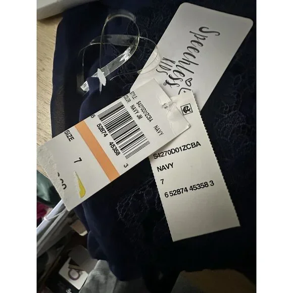 Speechless Kids Blue Mini Dress Laced Halter Neck Sleeveless NWT Size 7 - Picture 3 of 5